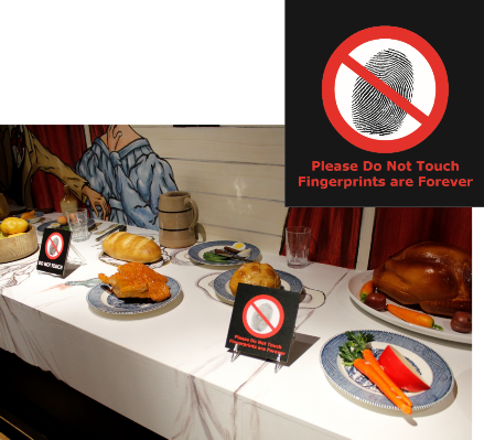 An exhibit with a 'Do Not Touch' sign 