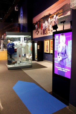 A video screen inside an exhibit